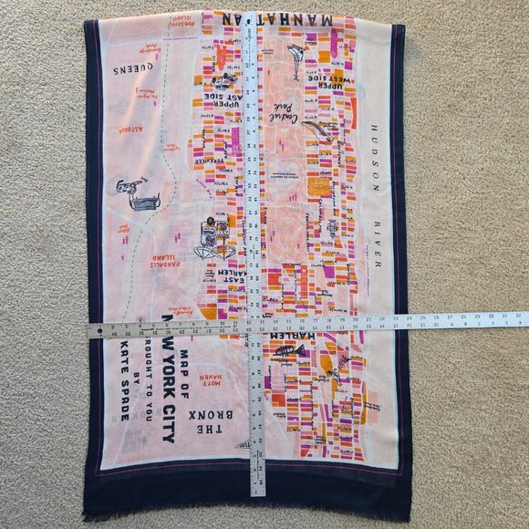 NWOT kate spade Map of Manhattan Scarf - Picture 8 of 12